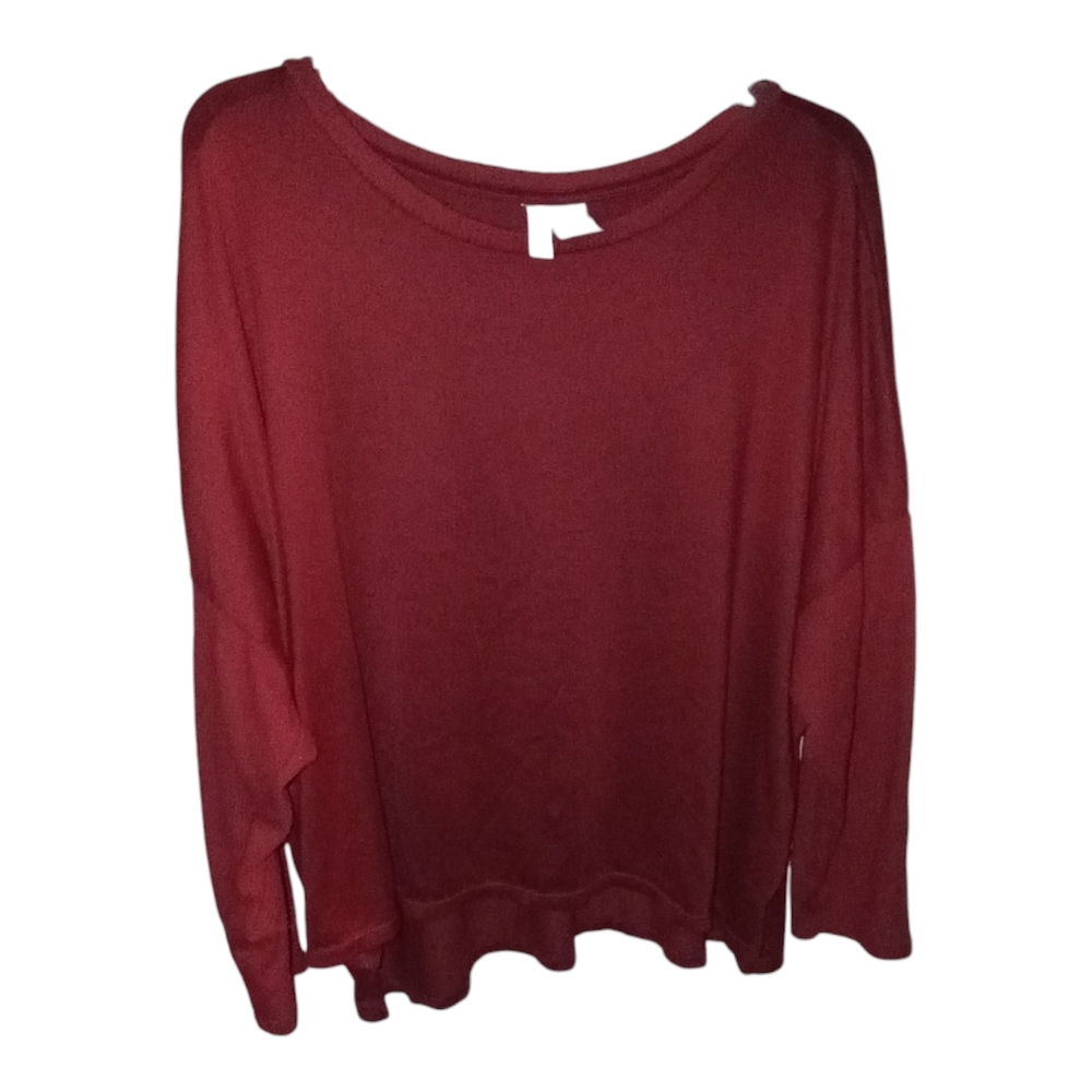 ⭐A) Joyspun Women’s Red Pullover | Size 2X (18W–20W) Long Sleeve Relaxed Fit